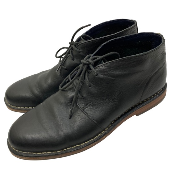 Cole Haan Shoes Cole Haan Glenn Chukka Black Leather Lace Up Ankle